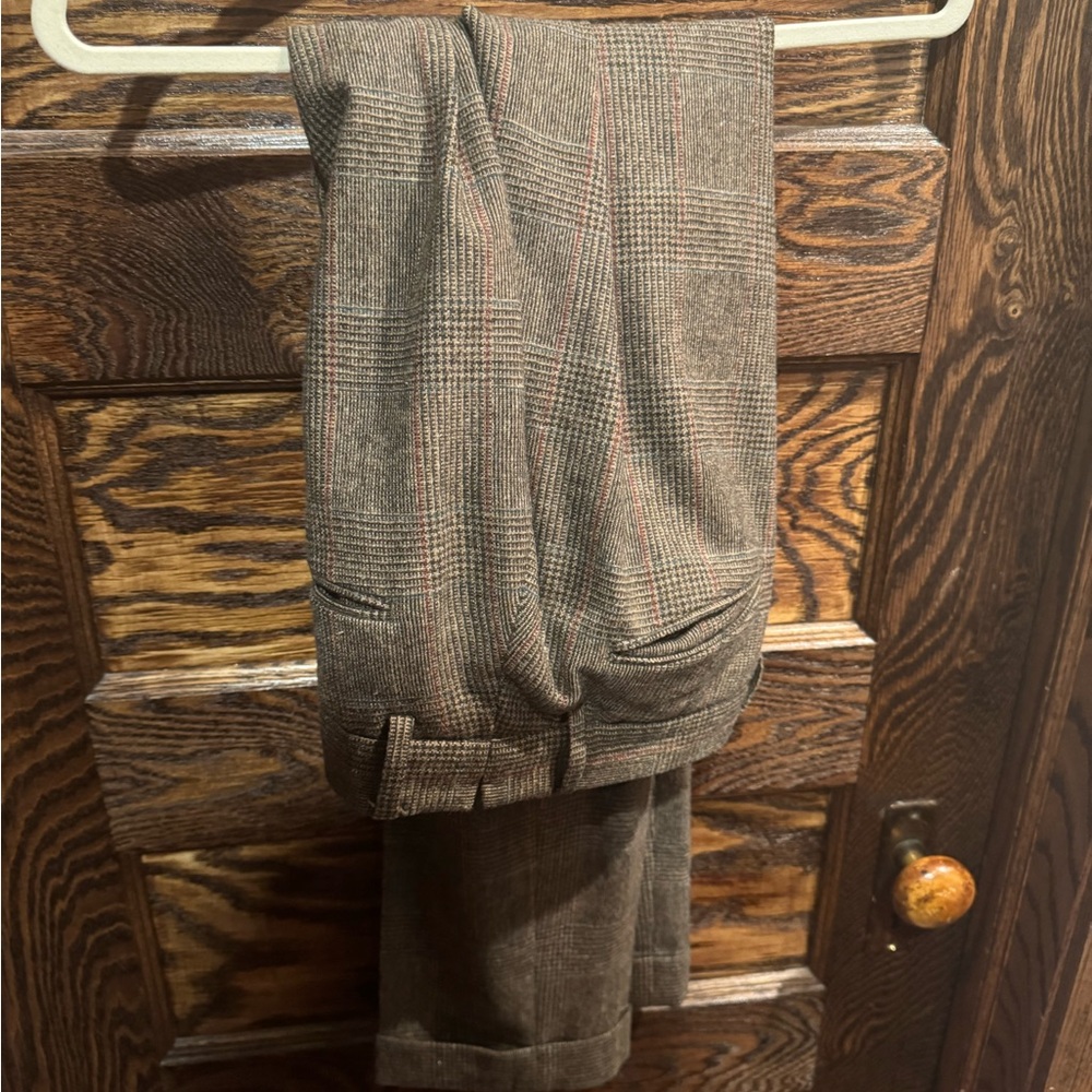 Todd Snyder Brown Glen Plaid Men's Dress Pants